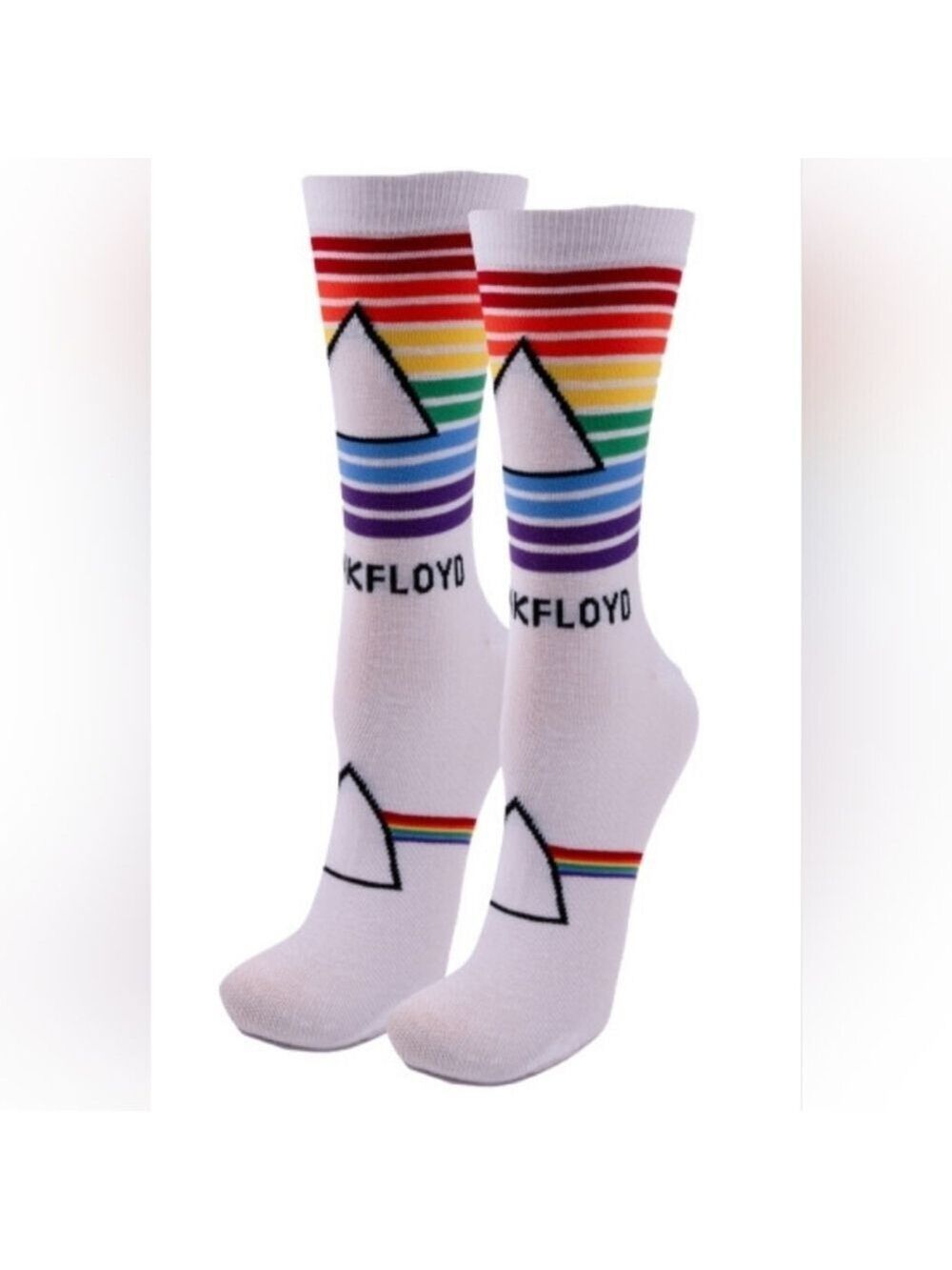 4/$25 Pink Floyd Dark Side of the Moon Unisex Graphic Crew Socks New